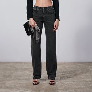 Zara Mid Rise Straight Leg Jeans